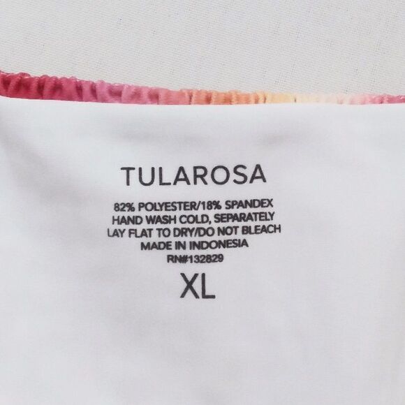 TULAROSA Britt Smocked Side Tie Swimsuit Bottom Retro Sun Ombre String Bikini XL - Picture 10 of 11